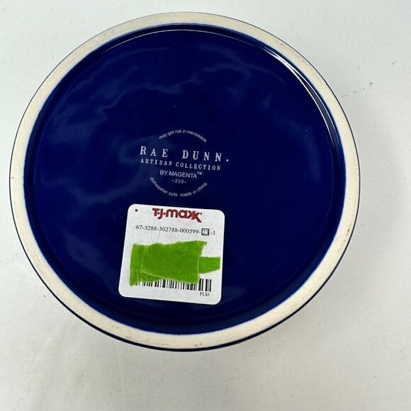 Rae Dunn NOSH Pet Bowl Ceramic Blue Artisan Collection By Magenta Dog Cat Gift - Picture 5 of 11